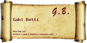 Gabl Betti névjegykártya